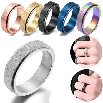 CYJ Спиннер для снятия стресса 6 мм, женское мужское кольцо для пары хип-хоп-группы, Обручальные кольца из титановой стали, ювелирные изделия в подарок на день рождения