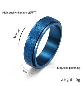 CYJ Спиннер для снятия стресса 6 мм, женское мужское кольцо для пары хип-хоп-группы, Обручальные кольца из титановой стали, ювелирные изделия в подарок на день рождения 1