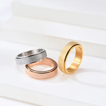 CYJ Спиннер для снятия стресса 6 мм, женское мужское кольцо для пары хип-хоп-группы, Обручальные кольца из титановой стали, ювелирные изделия в подарок на день рождения 3