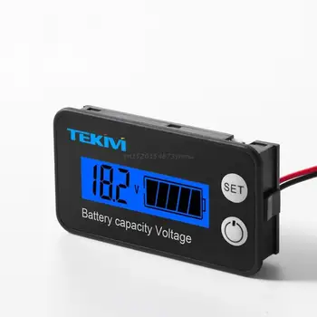 Монитор заряда батареи Цифровой тестер емкости батареи Процентный уровень напряжения Измеритель температуры Индикатор заряда батареи