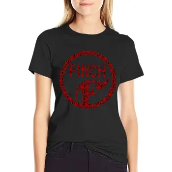 Футболка с логотипом Finch, футболка с изображением животных, футболка для девочек, винтажная одежда, черные футболки для женщин
