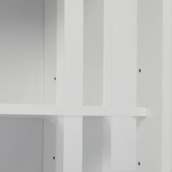 Буфет с двойной раздвижной дверью FCH, шкаф для веранды, белый / черный [В наличии в США] 5