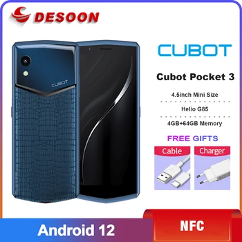 Мини-смартфон Cubot Pocket 3 4,5 дюйма Helio G85, восьмиядерный, NFC, 4 ГБ ОЗУ, 64 ГБ ПЗУ, 3000 мАч, Камера 20 Мп, Новый мини-телефон 2022 года выпуска