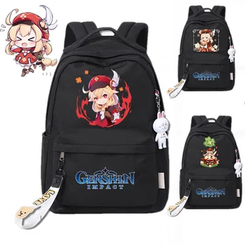 Игровой рюкзак Genshin Impact cute Klee для девочек Большой емкости, модный студенческий школьный рюкзак, рюкзак для косплея, дорожная сумка в подарок