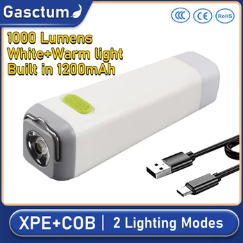 XPE + COB Мини перезаряжаемый светодиодный фонарик Теплый белый светодиодный карманный фонарик 100 метров дальности освещения, используемый для приключений, кемпинга