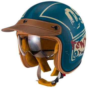 Ретро-мотоциклетный шлем Four Seasons, мотоциклетный аварийный шлем с половиной лица, Женский Мужской шлем для верховой езды