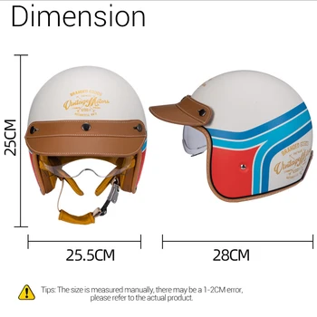Ретро-мотоциклетный шлем Four Seasons, мотоциклетный аварийный шлем с половиной лица, Женский Мужской шлем для верховой езды 3