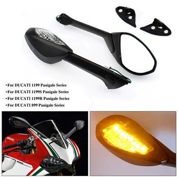 Черные мотоциклетные Зеркала заднего вида с указателями поворота для DUCATI 1199 Panigale 2012-2014 899 Panigale 2014-2015 0