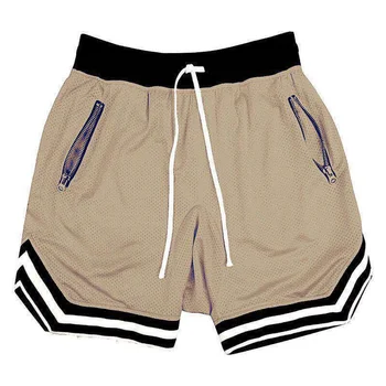 Мужские сетчатые спортивные шорты Летние baskeall для фитнеса, бега, дышащие короткие брюки, свободные бермуды для тренировки мышц masculina