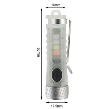 Мини светодиодный брелок-фонарик, карманный фонарь, USB Перезаряжаемый Водонепроницаемый аварийный фонарь для кемпинга на открытом воздухе, освещения рыбалки 5