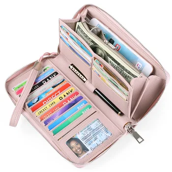 Модный женский карман для монет и мобильного телефона на молнии, женский кошелек, RFID-карта, Женский клатч, высококачественная сумочка