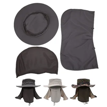 Горловина рыболовной шляпы с клапаном, съемная нейлоновая защита от солнца для пеших прогулок, для охоты, для мужчин, для пеших прогулок, для женщин, для рыбалки 0