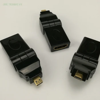 Переходник Micro HDMI от мужчины К женщине HDMI Можно регулировать на 90-180 градусов, поворачивая поворотный прямоугольный адаптер 50 шт./лот 0