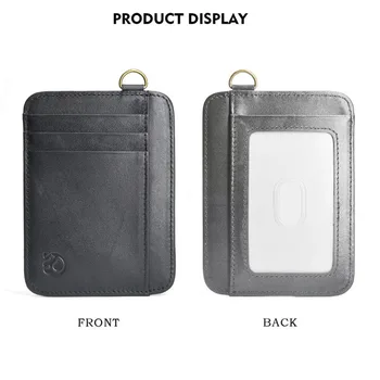 Новый мужской кошелек из воловьей кожи с блокировкой RFID в стиле ретро, тонкий держатель для кредитных карт, мужской портативный мини-кошелек, Прозрачный карман для карт 2
