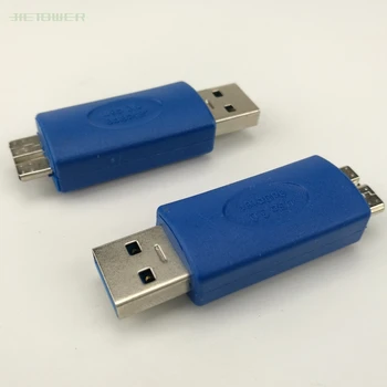 500 шт./лот USB 3.0 Тип A Штекер к USB 3.0 Micro B Штекерный разъем Адаптер USB3.0 Конвертер Адаптер AM в Micro B Синий 0