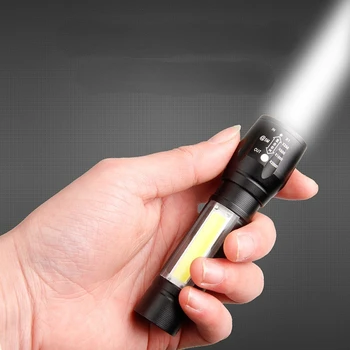 Светодиодный маленький фонарик с боковой подсветкой COB Сильный свет Телескопический зум USB Перезаряжаемый мини-фонарик Портативное наружное освещение