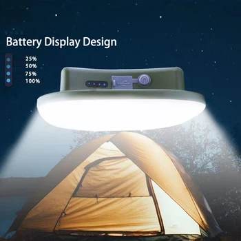 Новый водонепроницаемый прожектор с USB-аккумулятором высокой мощности, мощная походная лампа, Сверхяркое наружное аварийное освещение, Походный фонарь