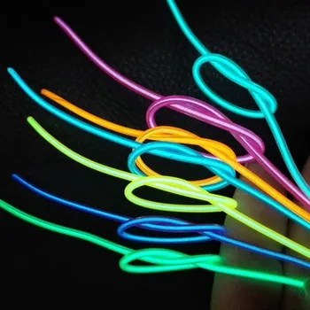 5 м / лот EL холодный свет, флуоресцентный танцевальный светильник, светящиеся декоративные линии, светодиодная линия люминесценции, EL линия флуоресценции, EL провод
